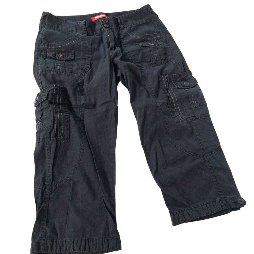 Y2K Union Bay Black Cargo Pocket Capri SZ 5 Vintage